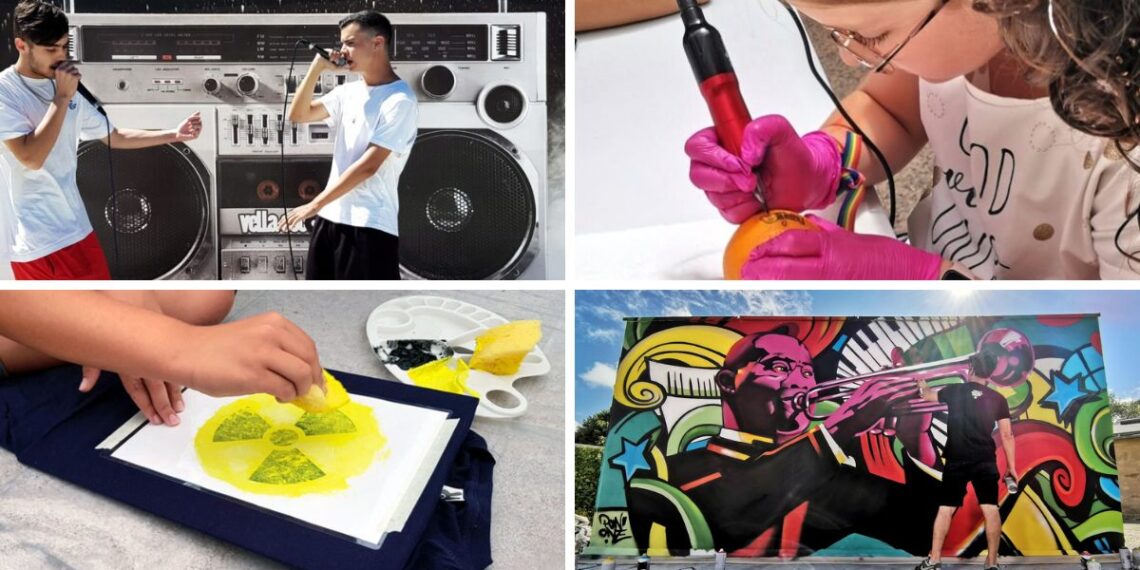 Talleres de rap, estampado "stencil" y tatuaje en una jornada de cultura urbana en Baiona