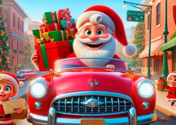Baiona celebra su propia Cabalgata de Papá Noel, Santa Claus y los elfos llenan de magia las calles
