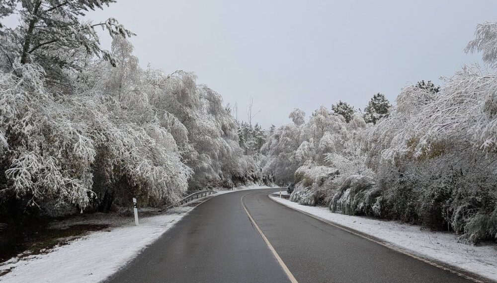 Las asombrosas fotos de la nieve en Galicia que dejó un manto blanco en el interior de las Rías Baixas