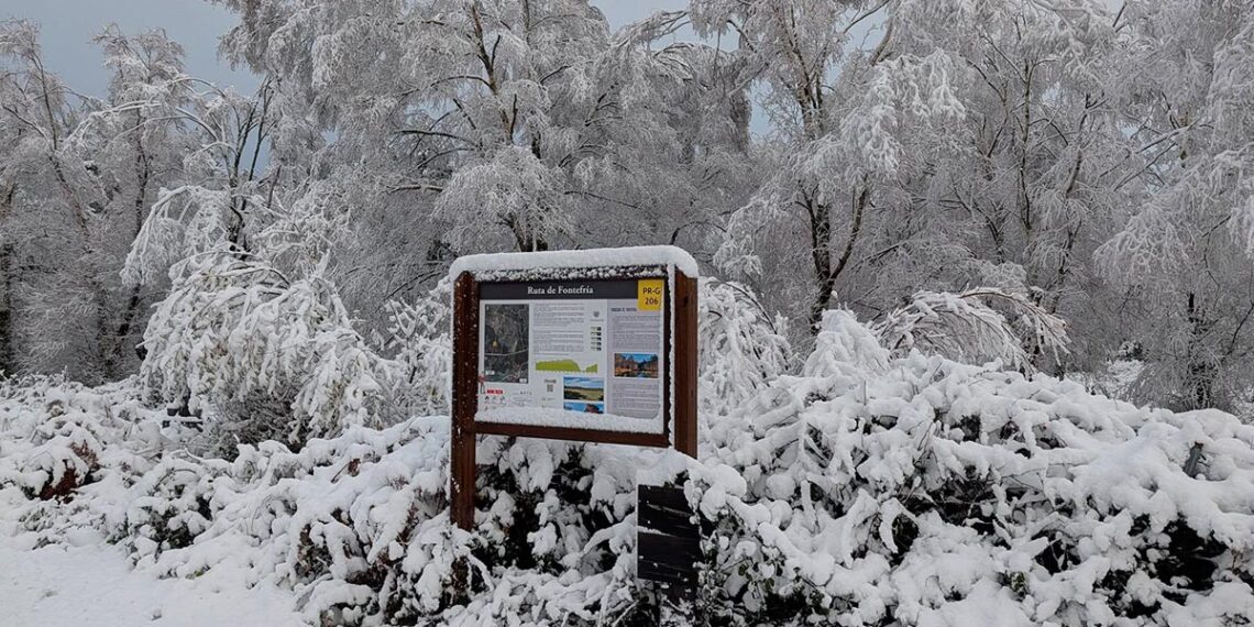 La nieve llega al área de Vigo y deja imágenes espectaculares en A Cañiza y otros puntos de Galicia