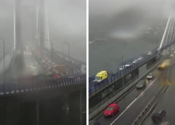 Importantes retenciones en el puente de Rande en dirección Pontevedra tras un accidente