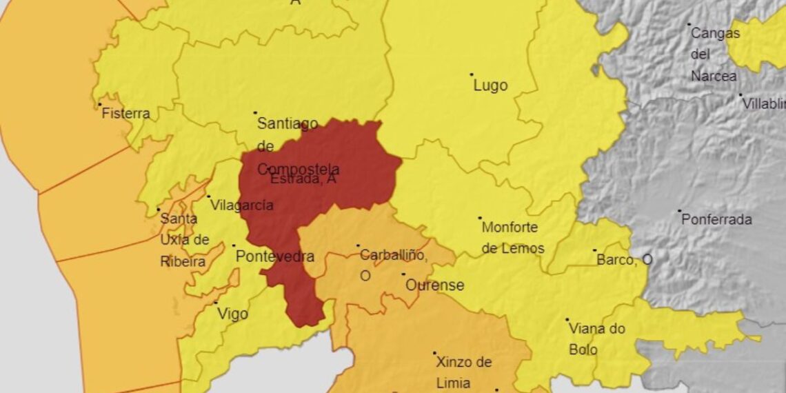 Alerta roja por lluvia en el área de Vigo, llega la fuerte borrasca Joseph