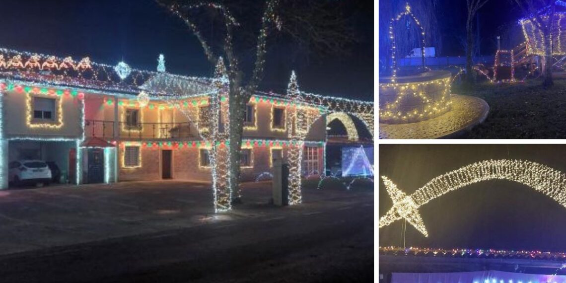 Una casa de Galicia se convierte en un paraíso de la Navidad con múltiples decorados y 72.000 luces