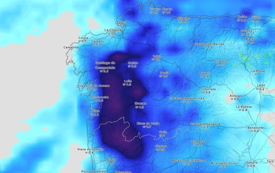 Previsión de lluvia (MeteoRed)