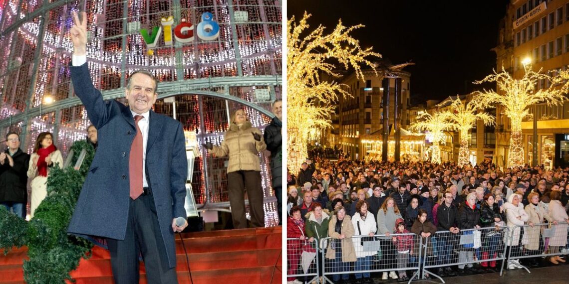 Caballero pide "paz" en el apagado de la Navidad de Vigo y avisa, "enseguida encendemos otra vez"