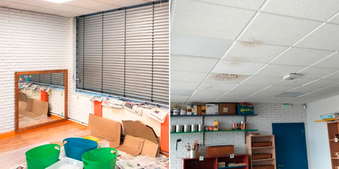Denuncian el "abandono" que sufre un centro de educación especial de Vigo, con goteras en su interior