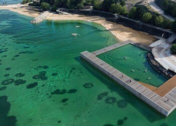 Vigo proyecta su primera piscina oceánica con zona de solárium en plataformas flotantes en Teis