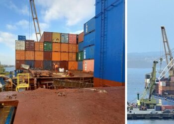 Finaliza con éxito la recolocación de contenedores en el barco que llegó a Vigo con un corrimiento de carga