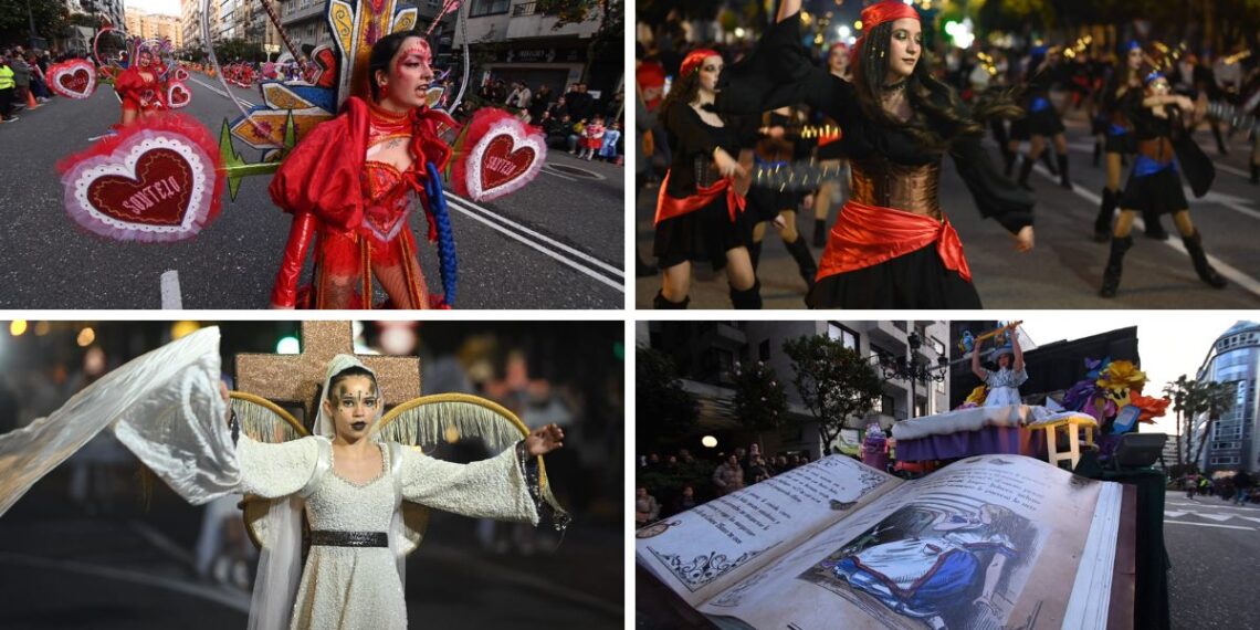 El desfile de Entroido de Vigo fue una explosión de color con un circo propio, piratas y verbena