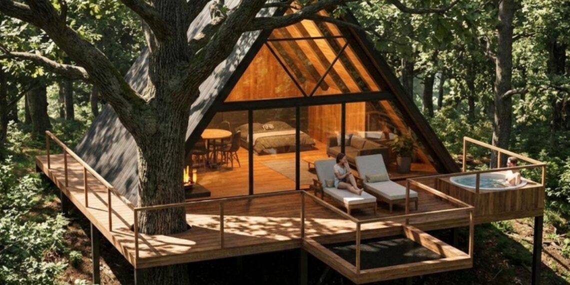 Proyectan un nuevo complejo de cabañas en el área de Vigo con jacuzzi, zona de playa y columpios