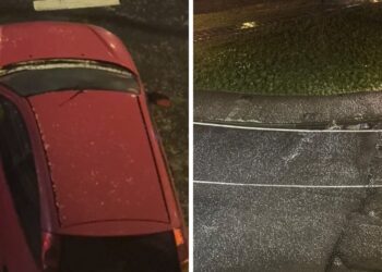 Vigo y su área, envuelta en un manto blanco de granizo y tormenta