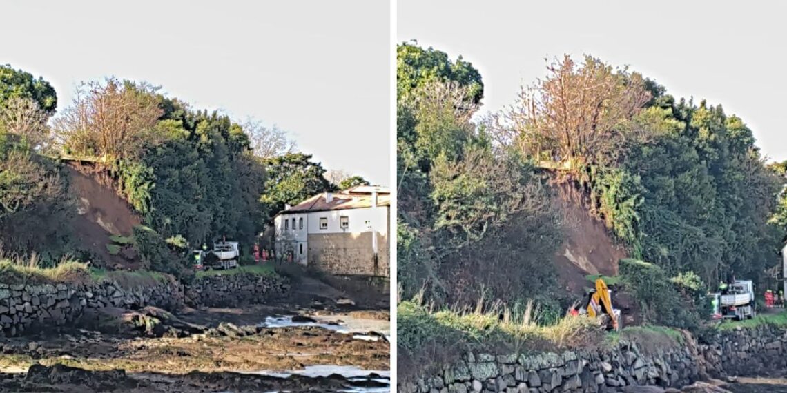 Una vecina de Vigo resulta herida tras un desprendimiento en el paseo de Bouzas