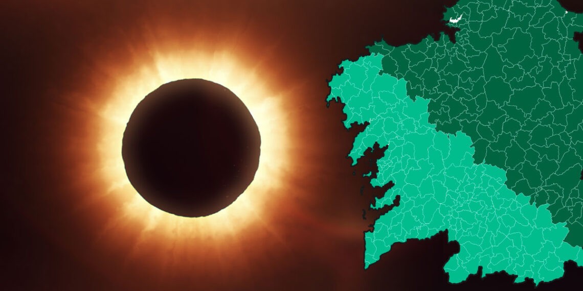 ¿Cómo se verá el eclipse total de agosto en cada concello de Galicia? Mapa interactivo