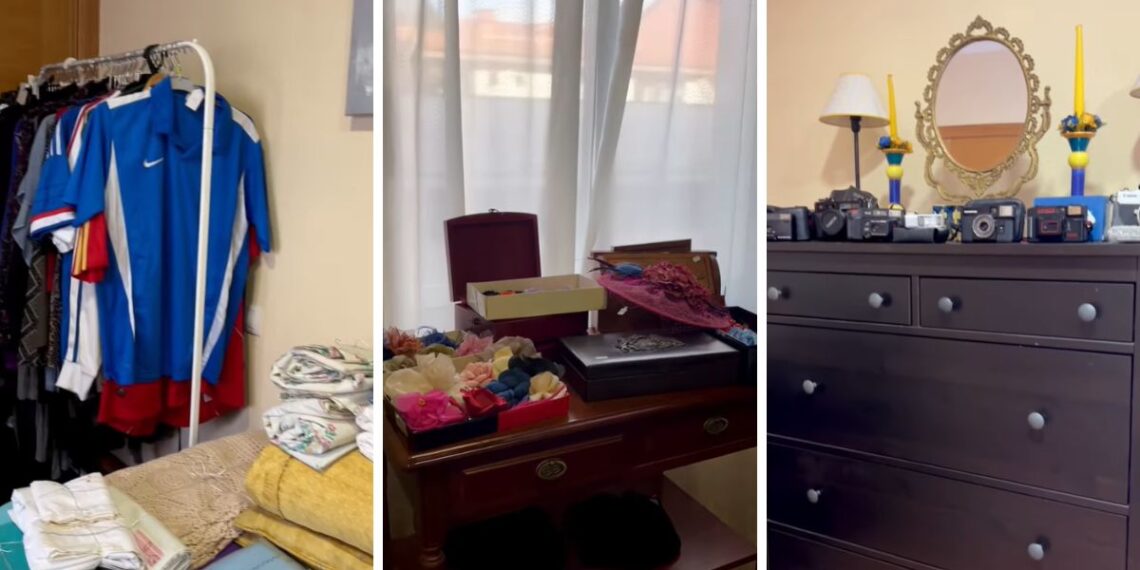 Muebles, cámaras antiguas y vajillas en un piso de Vigo convertido en mercadillo vintage
