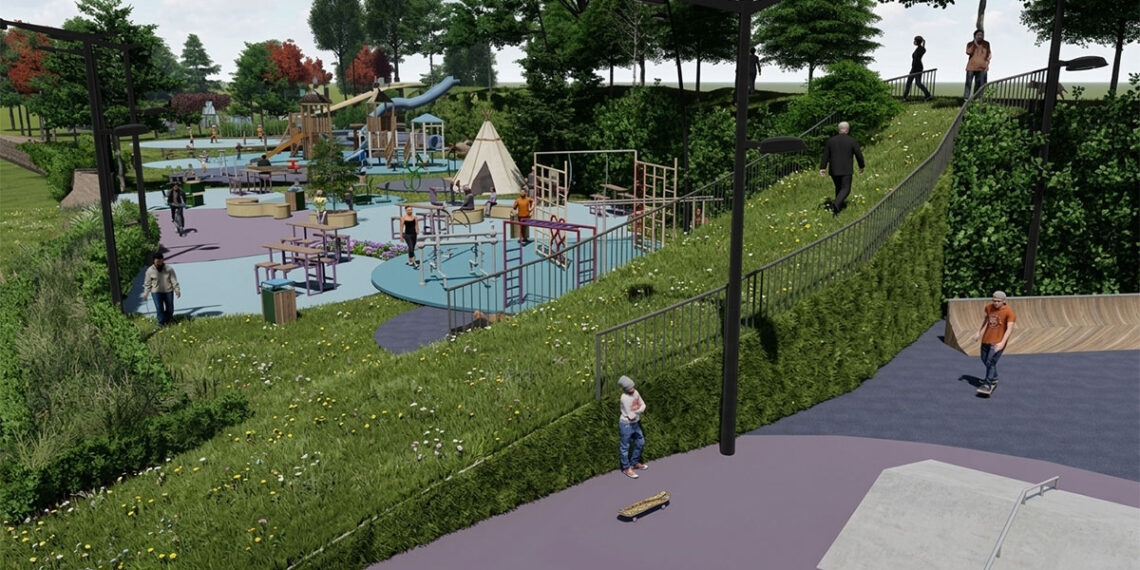 Skate, toboganes y macro área infantil, arrancan las obras para el gran parque multiaventura de Mos