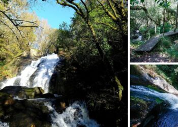Un recorrido entre molinos y pasarelas para llegar a una de las bonitas cascadas de Pontevedra