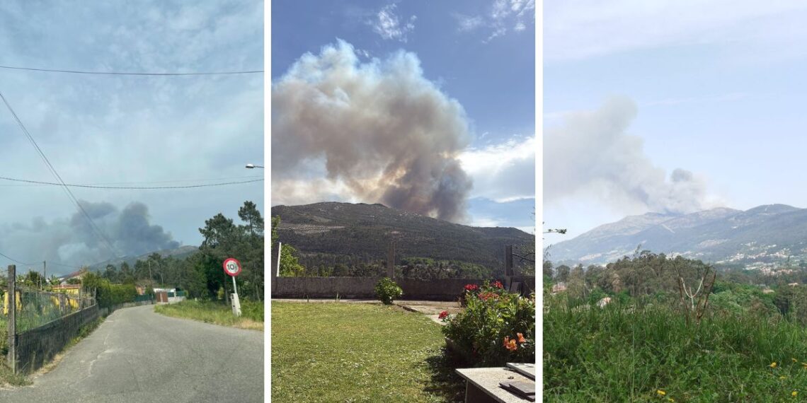Un importante incendio forestal amenaza el Monte Galleiro y pone en vilo al área de Vigo