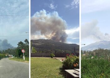 Un importante incendio forestal amenaza el Monte Galleiro y pone en vilo al área de Vigo