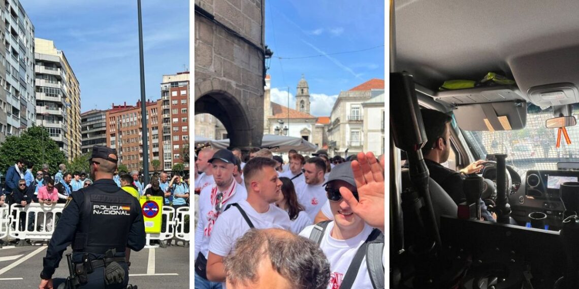 Tensión, euforia y seguridad, las fotos que revelan cómo Vigo acogió a más de 1400 aficionados alemanes