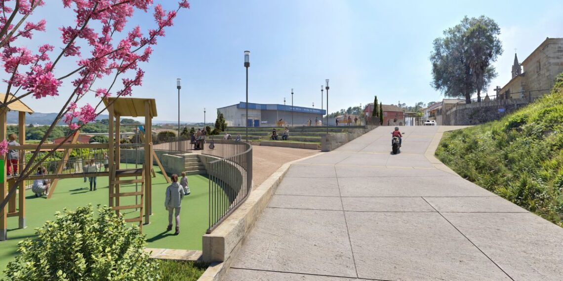 Mos proyecta un nuevo espacio público, con plaza y más zonas verdes, junto la iglesia de Sanguiñeda