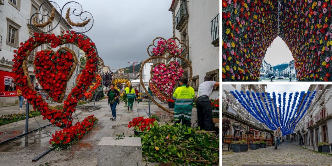 Una ciudad del norte de Portugal se transforma y se llena de color por unos días con 40.000 flores