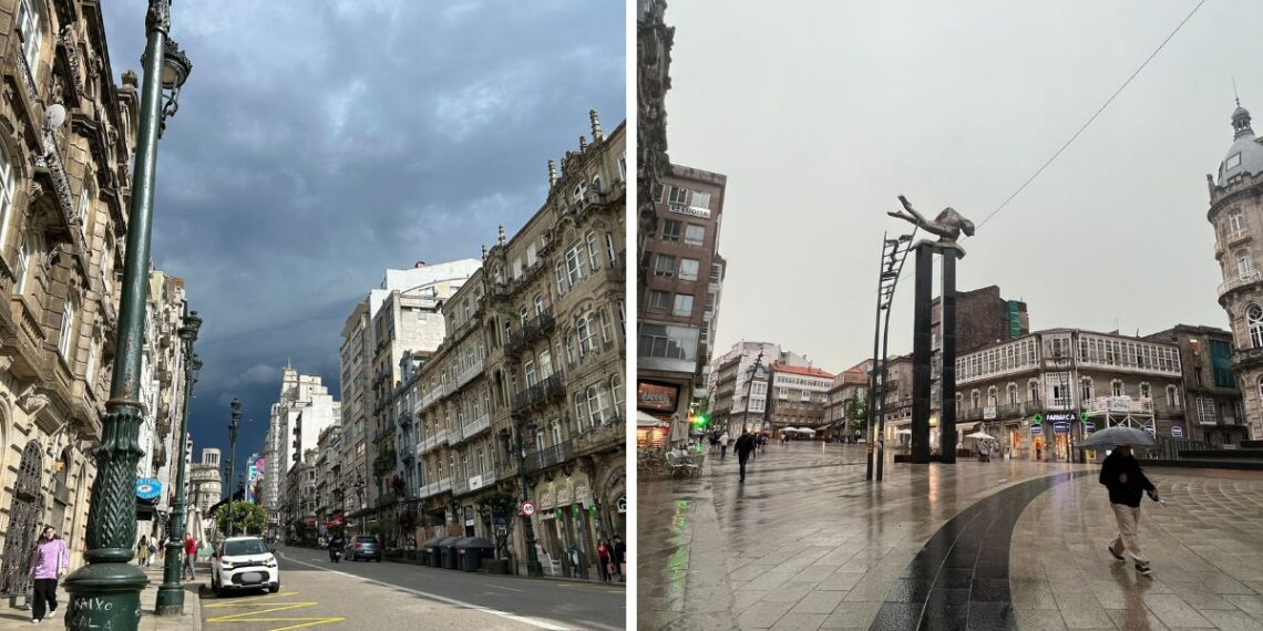 Del sol con casi 30º a la tormenta en minutos, así sorprende el Vigo más tropical