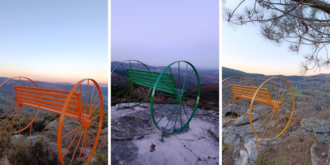Aparecen tres misteriosos bancos para descubrir las impresionantes vistas del paraíso natural de A Caniza