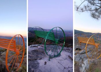 Aparecen tres misteriosos bancos para descubrir las impresionantes vistas del paraíso natural de A Caniza