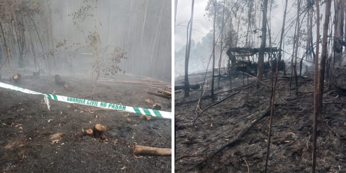Recorrido en vídeo por la devastación en el kilómetro cero del incendio de Monte Galleiro