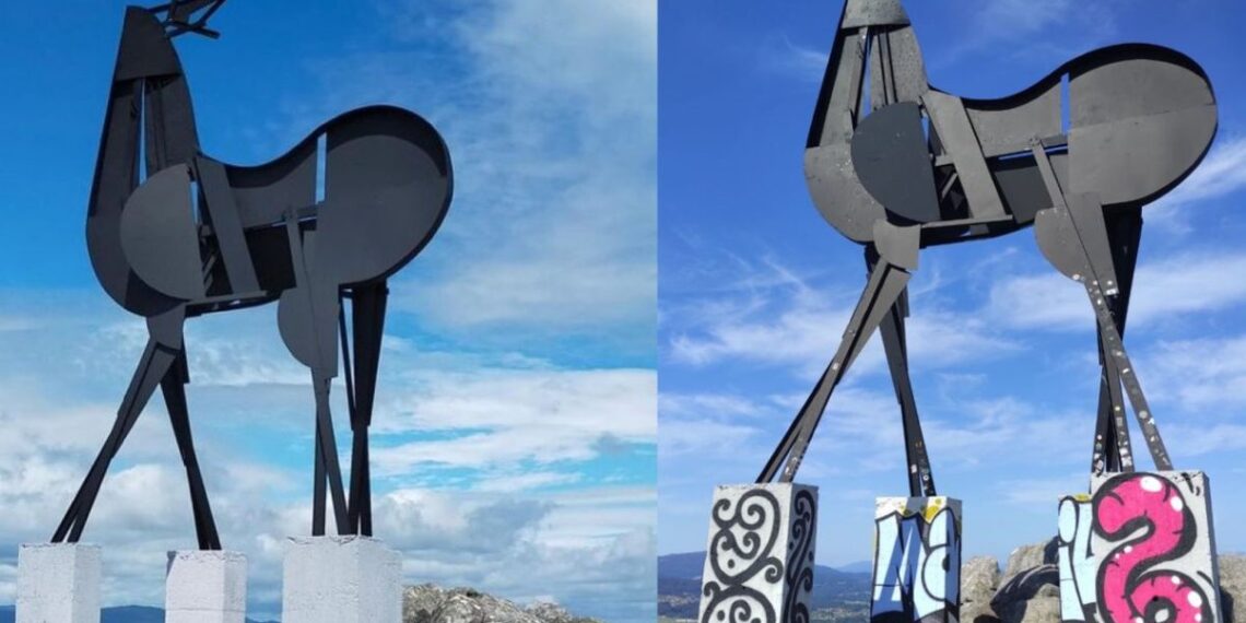 Vandalizan uno de los rincones más icónicos de la frontera entre Galicia y Portugal a un paso de Vigo