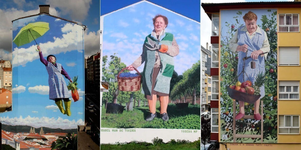 El artista que hizo de las abuelas gallegas unas grandes heroínas creará un nuevo mural en el área de Vigo