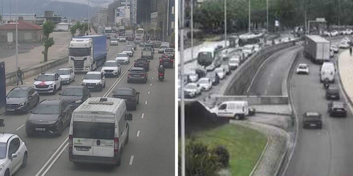 Colapso total en Vigo por el cierre al tráfico en el túnel de Beiramar