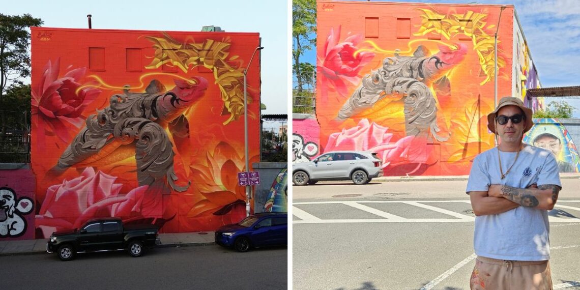 El artista gallego Bublegum arrasa en EEUU con un mural comunitario, ahora le toca a Vigo