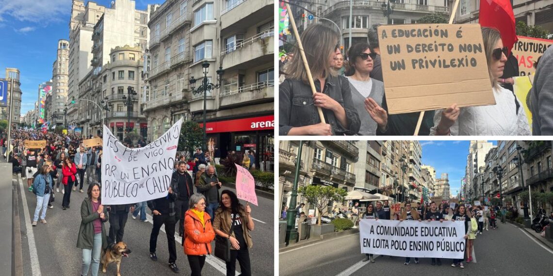 De las aulas a la calle, la Educación Pública toma Vigo en una manifestación multitudinaria