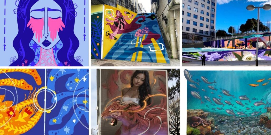 Un escenario onírico, un bosque inmersivo o un eclipse, desvelados los próximos murales de Vigo