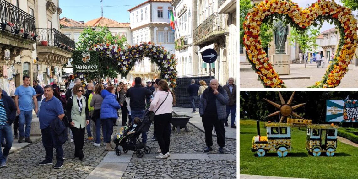 El norte de Portugal se llena de flores y Valença luce su decoración más colorida del año