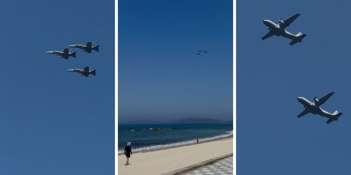 Vigo ya vibra con el atronador sonido del Ejército del Aire en una previa a su espectáculo del sábado