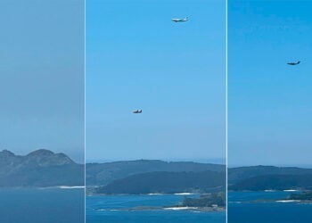 Aviones del Ejército ya sobrevuelan Vigo y sorprenden con un gran despliegue sobre la Ría