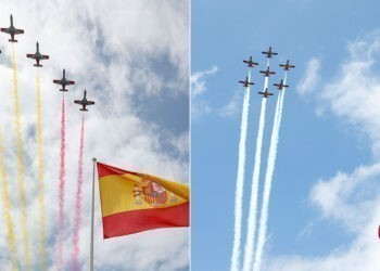 El Ejército del Aire avanza el espectáculo de acrobacias que hará en Vigo por el Día de las Fuerzas Armadas