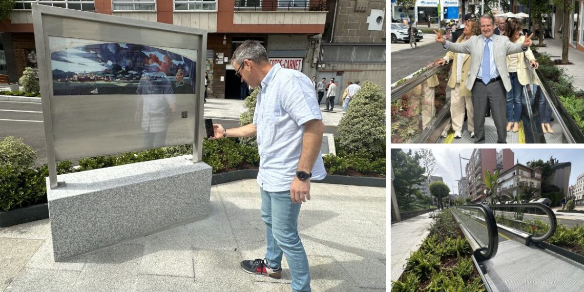 Inauguradas las nuevas rampas mecánicas de Vigo que sorprenden con dos obras de arte