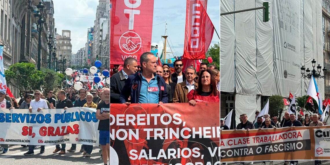 Decenas de miles de personas toman las calles de Vigo en las manifestaciones del 1 de mayo