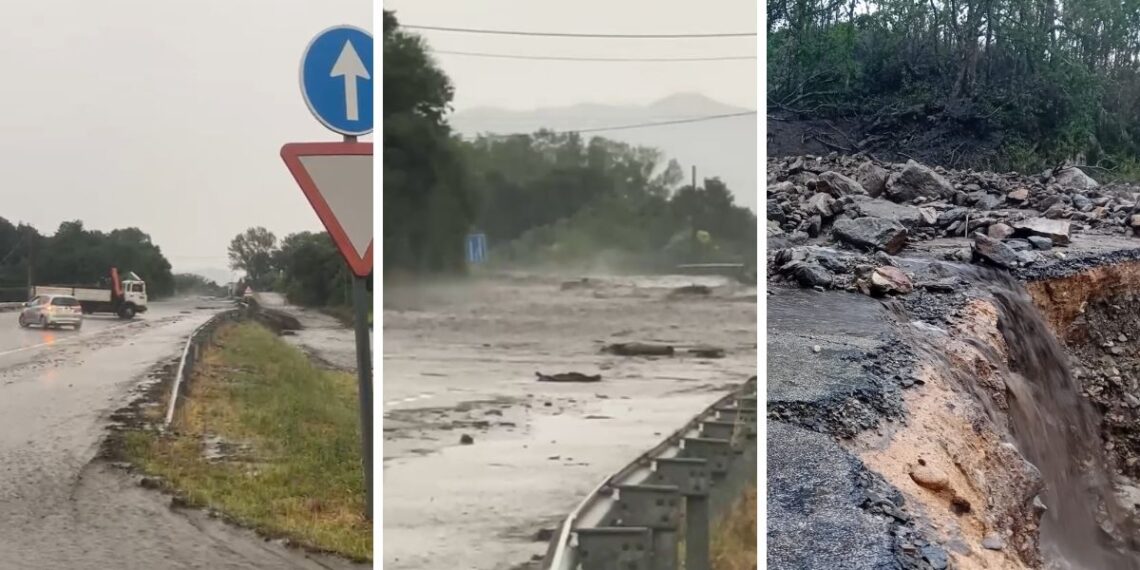 Galicia vive una pesadilla meteorológica con tormentas, carreteras anegadas y más de 35 grados