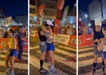 "Tenemos una pedida de mano", así fue el momento más bonito de la Nocturna Correndo por Vigo
