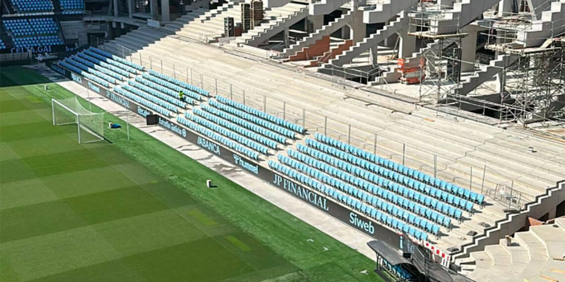La nueva grada de Gol ya luce en un Balaídos que sueña en hacer a Vigo sede del Mundial 2030