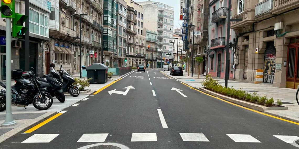 Así luce el "nuevo look" de una de las principales calles del entorno de Vialia Vigo, nueva vida para Lepanto