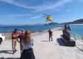El muelle de Cíes se convierte en pista de aterrizaje para evacuar a una turista italiana