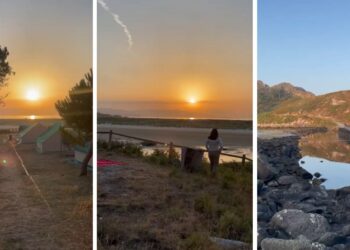 El primer día del verano deja un espectacular amanecer en las Illas Cíes, el paraíso de Vigo