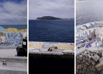 El mural más grande de toda España se estrena en uno de los espacios más emblemáticos de Baiona