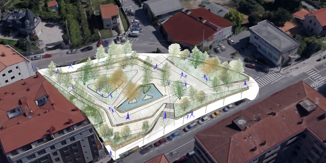 La Xunta transformará un parque de O Porriño para llenarlo de árboles, zonas de juego y eliminar muros