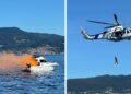 Un rescate marítimo con helicóptero sorprende en el Puerto de Vigo y reúne a cientos de espectadores